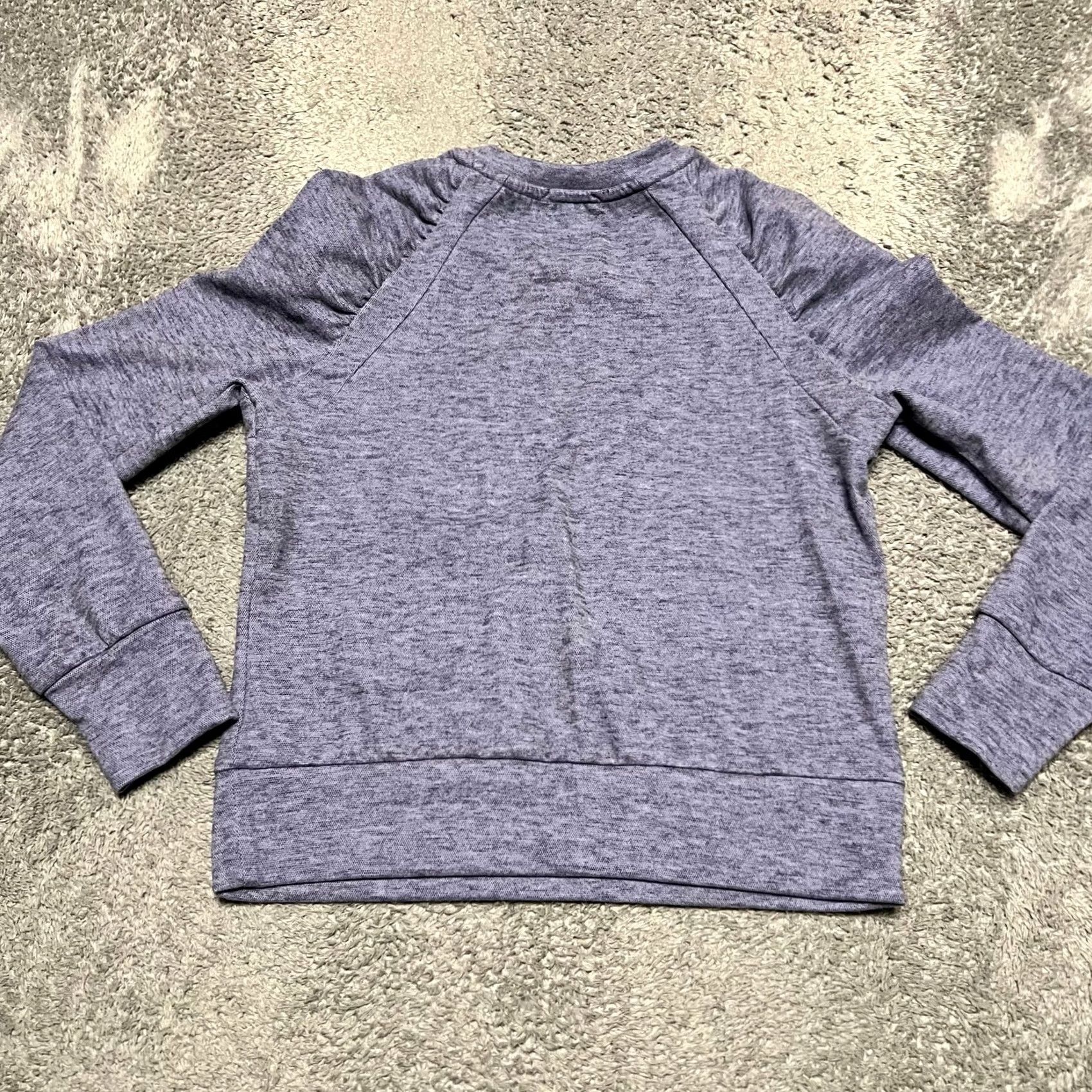 Vintage Evereve Sweatshirt Womens Small Purple Gray Ruffle Sleeve Crew Neck S Womens Pullover Shirt Game: none Size S / US 4 / IT 40 - 3 Thumbnail