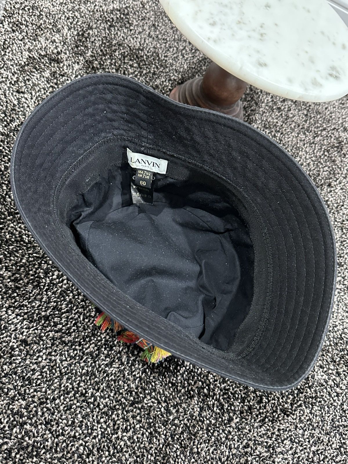 Lanvin Lanvin Curb Embroidered Logo Bucket Black Hat Size ONE SIZE - 8 Thumbnail