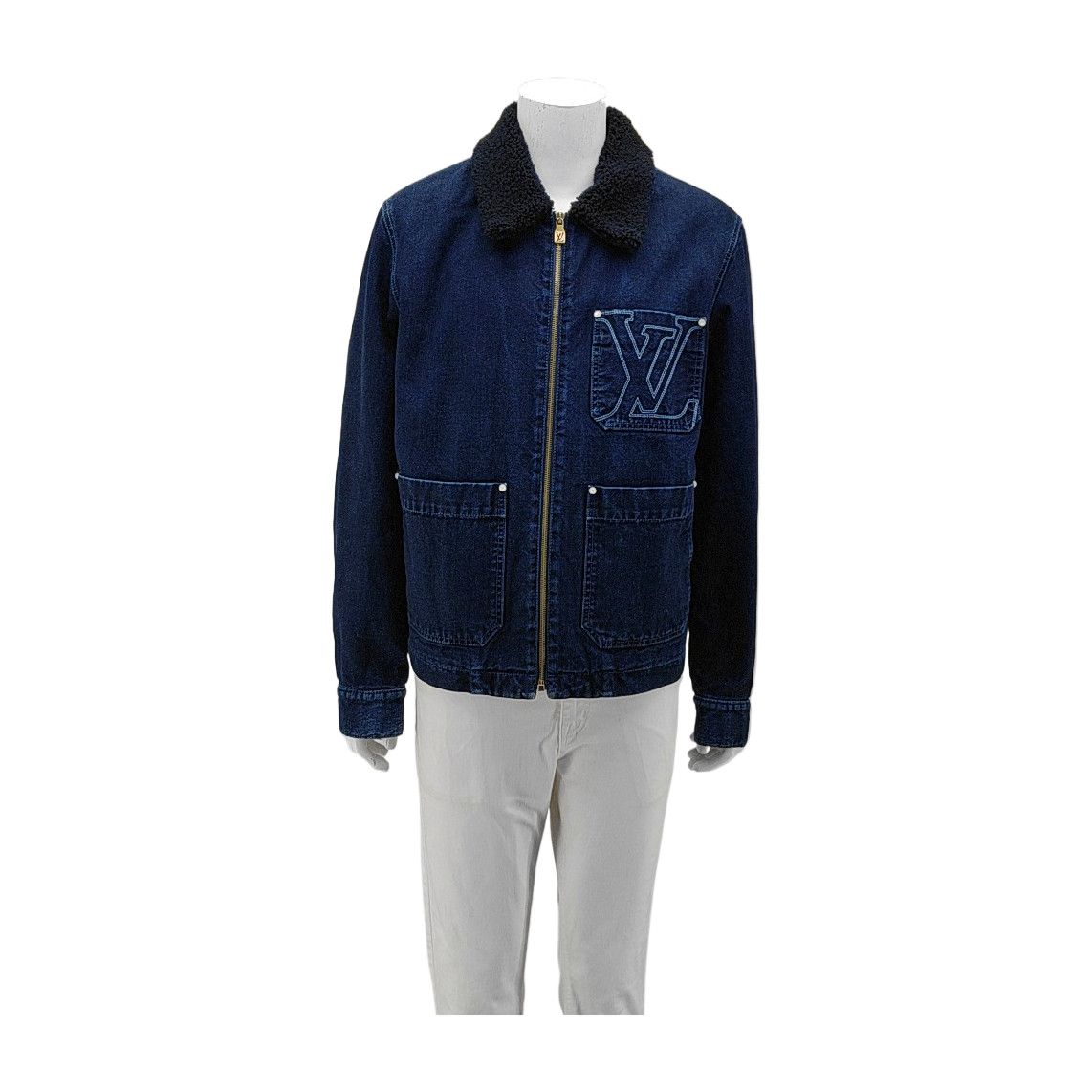 Louis Vuitton Louis Vuitton Shearling Collar Denim Jacket 52 Size US L / EU 52-54 / 3 - 1 Thumbnail