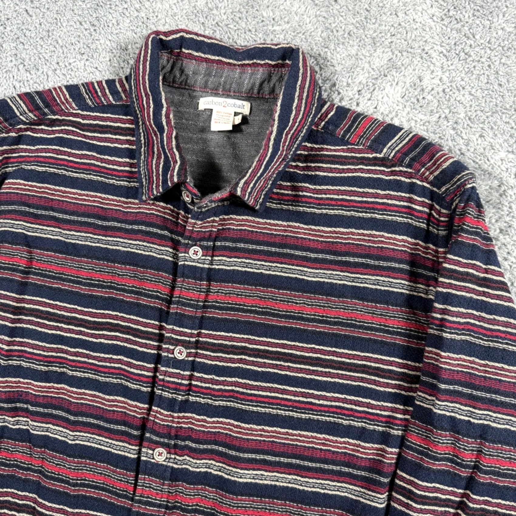 Carbon2Cobalt Carbon2Cobalt Multicolor Heavy Striped Flannel Shirt Shacket Thick Overshirt L Mens Size US L / EU 52-54 / 3 - 2 Thumbnail
