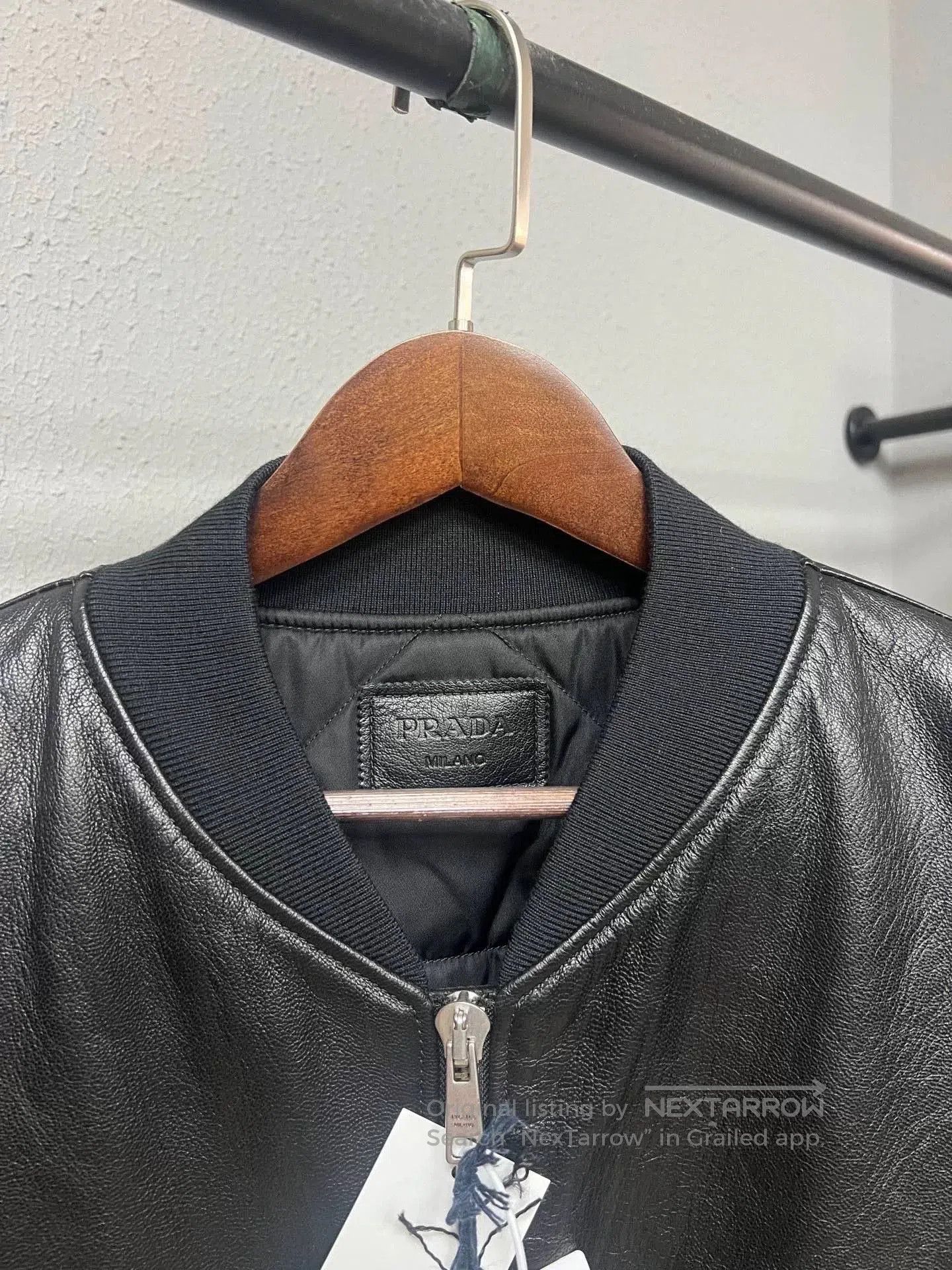 Prada black leather belted coat by Prada. Size M / US 6-8 / IT 42-44 - 4 Thumbnail