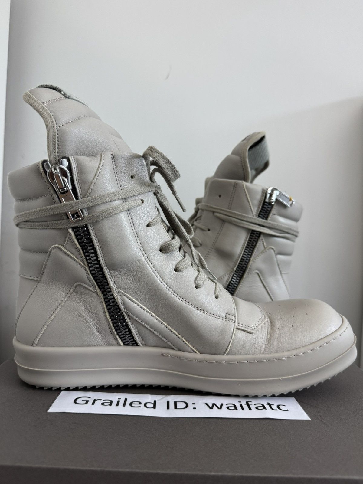 Rick Owens RICK OWENS LEATHER PEARL GEOBASKETS Size US 9 / EU 42 - 6 Thumbnail
