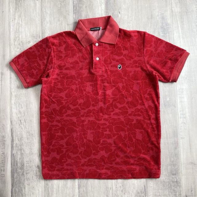 Bape 🔥Aoyama Exclusive🔥 BAPE CAMO Velour Polo Shirt APE NIGO Size US M / EU 48-50 / 2 - 1 Thumbnail
