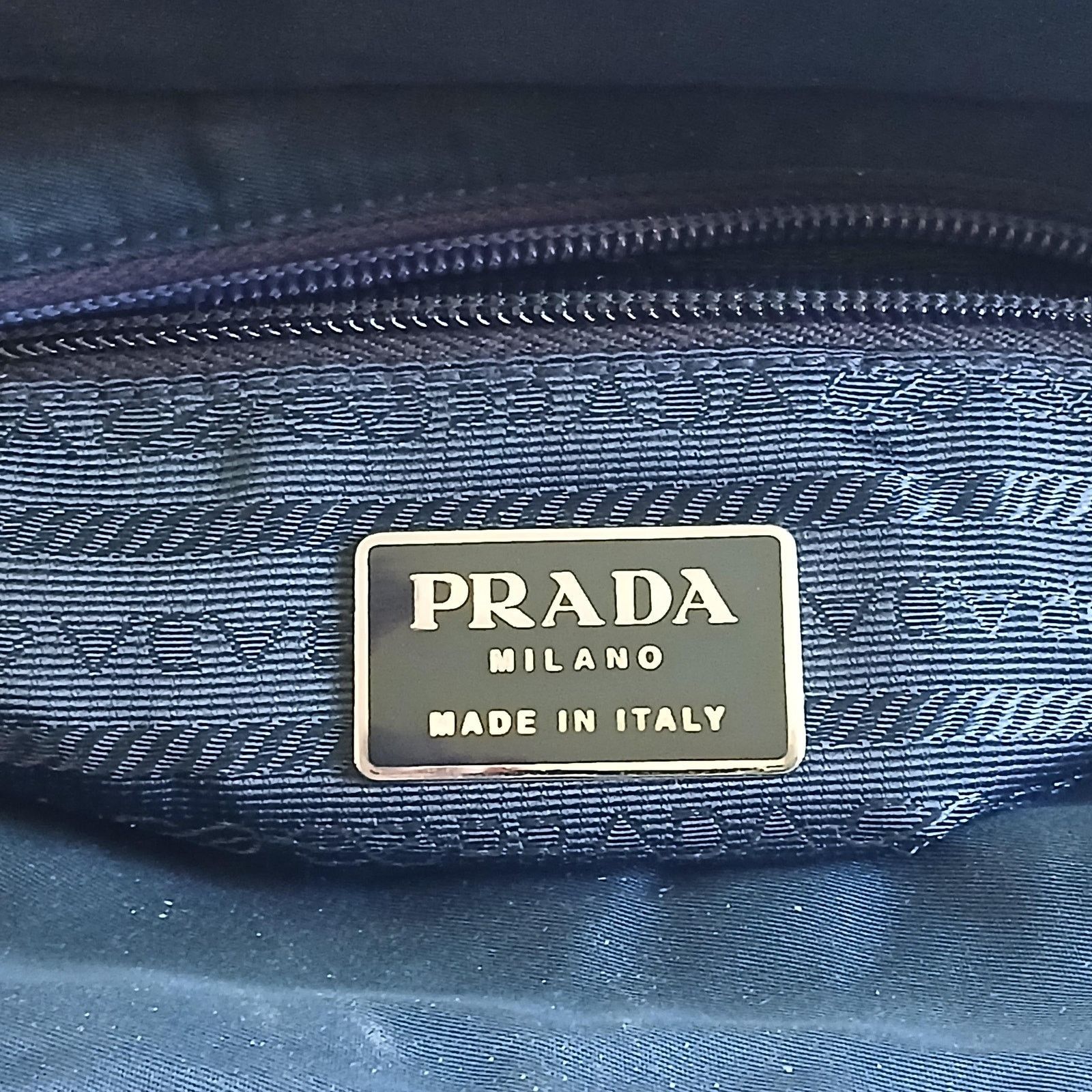 Prada Prada Blue Tessuto Nylon Triangle Logo Tote Bag Size ONE SIZE - 10 Thumbnail