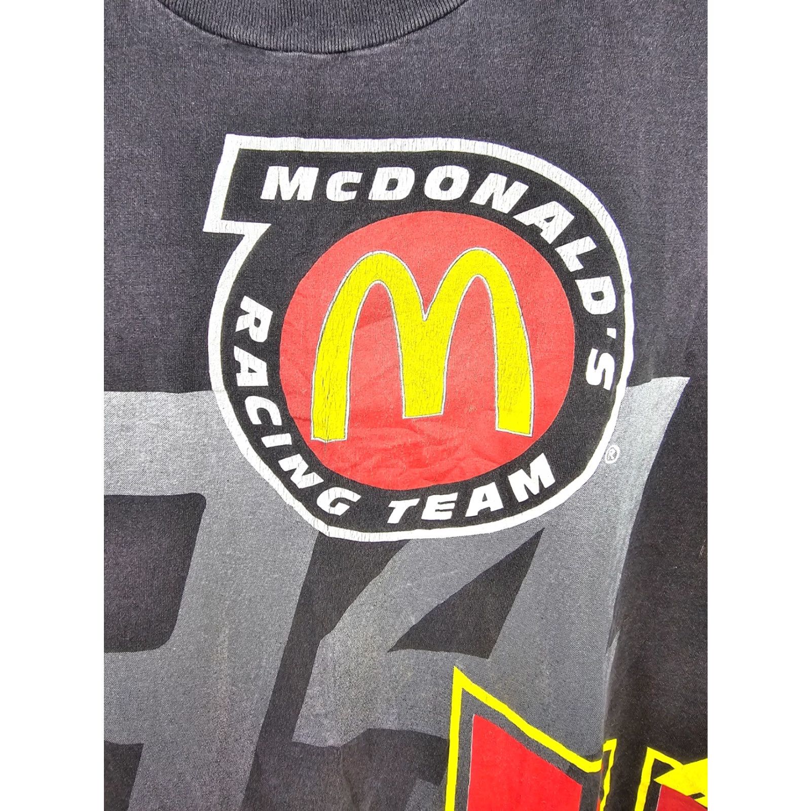 Vintage VINTAGE BILL ELLIOTT MCDONALD'S RACING TEAM BLACK T-SHIRT XL MEN Shirt T-Shirt XL Black Vintage 90s Grunge NASCAR USA Cookies Size US XL / EU 56 / 4 - 2 Thumbnail