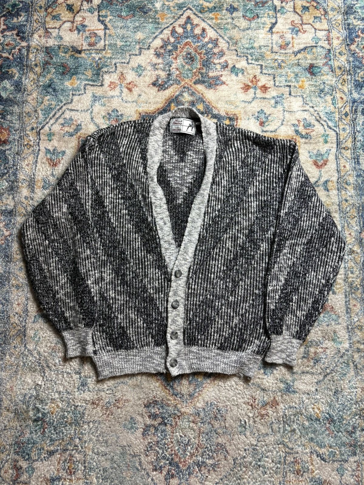 Vintage Vintage Nino Foriero Abstract Cardigan Sweater Medium Size US M / EU 48-50 / 2 - 1 Thumbnail