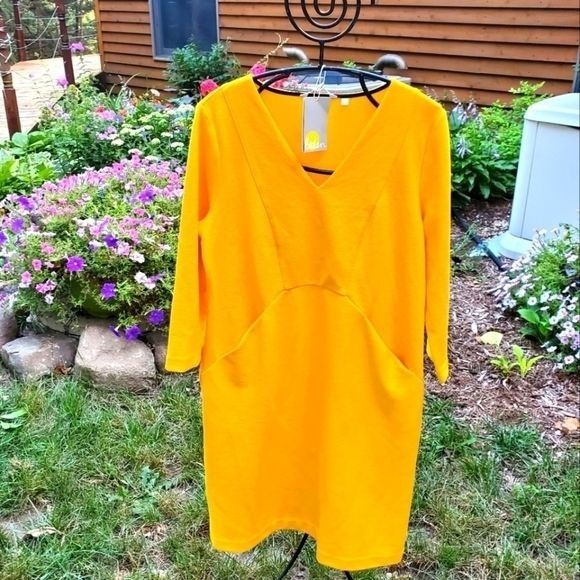 Boden Boden Bronte Ottoman Yellow Rib Textured Knit 3/4 Sleeve Vne Size L / US 10 / IT 46 - 1 Thumbnail