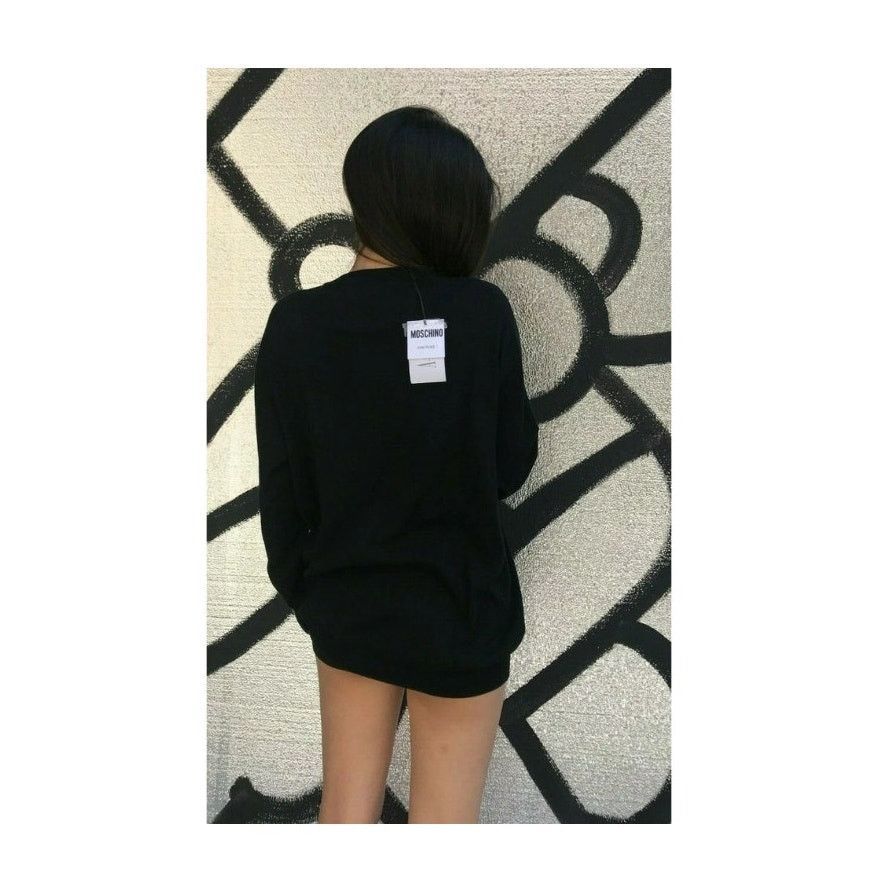 Moschino SS18 MOSCHINO COUTURE Jeremy Scott Logo Black Cotton Sweater Size XXS / US 00 / IT 34 - 9 Thumbnail