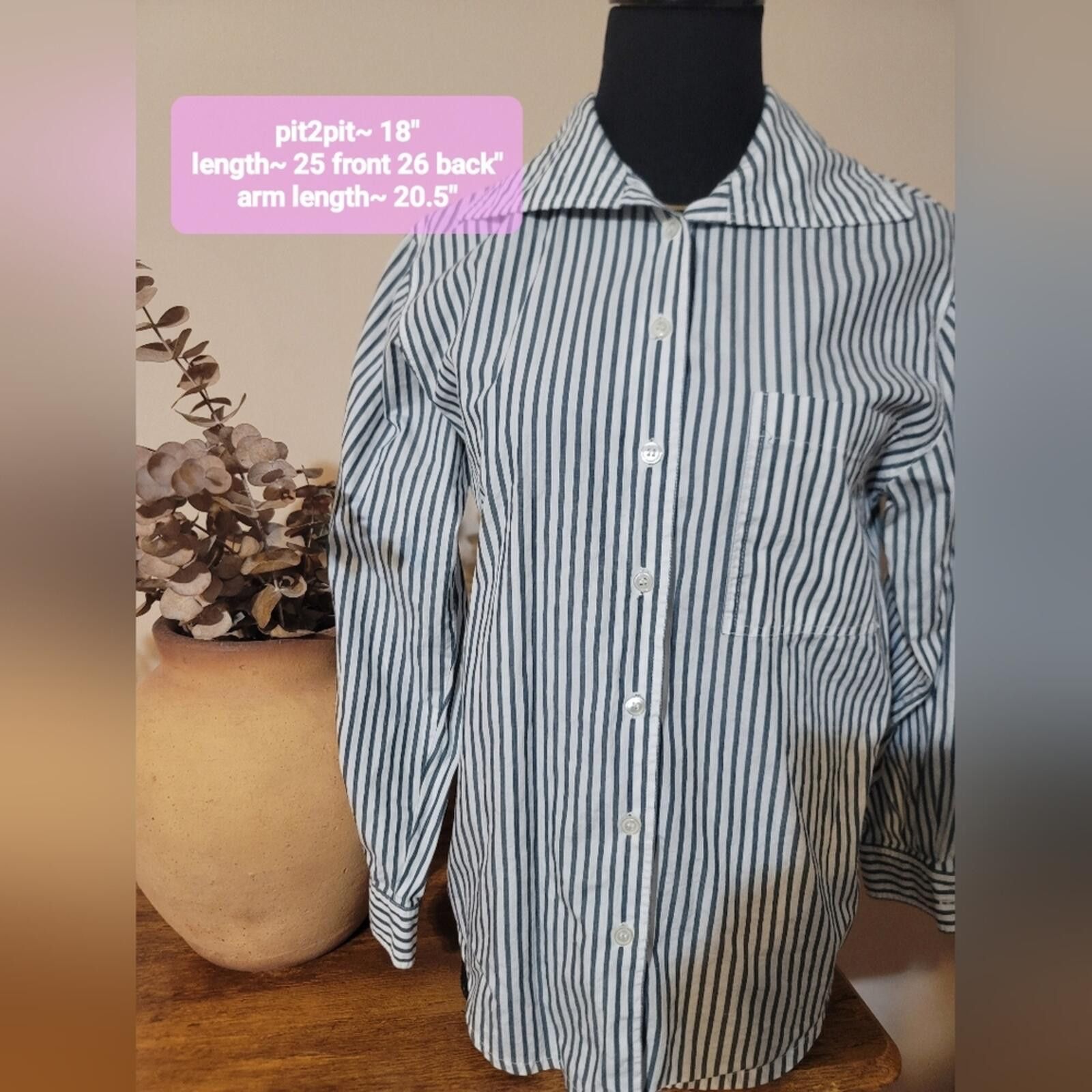 Other Talbots Women's Stripe Button-Up Shirt 100% Cotton Sz M Size M / US 6-8 / IT 42-44 - 3 Thumbnail
