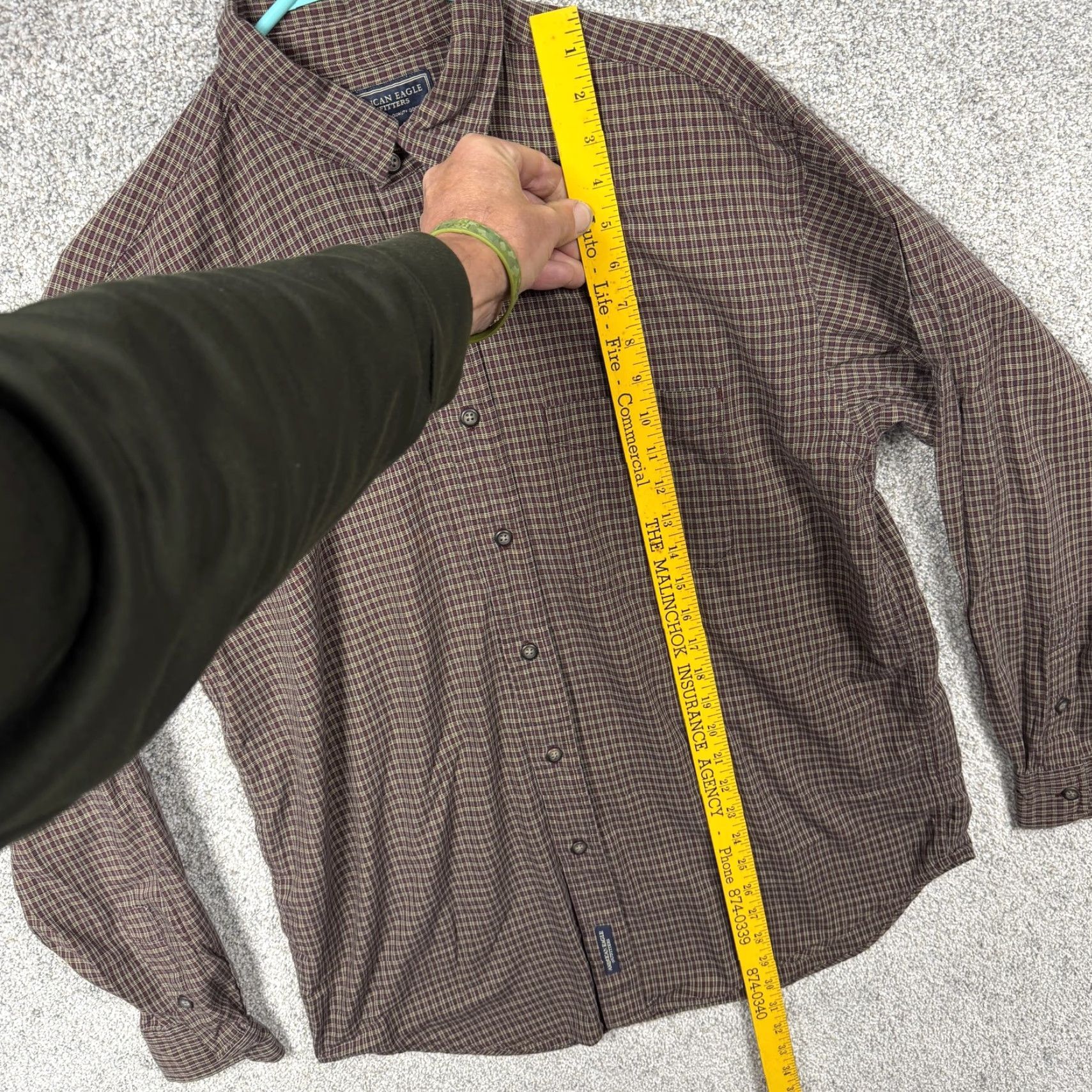 American Eagle Outfitters VINTAGE American Eagle Outfitters Button-Up Shirt Mens M Maroon Tan Plaid 90s Grunge Retro Button-Down Collared 100% Cotton Long Sleeve Pocketed Size US M / EU 48-50 / 2 - 3 Thumbnail