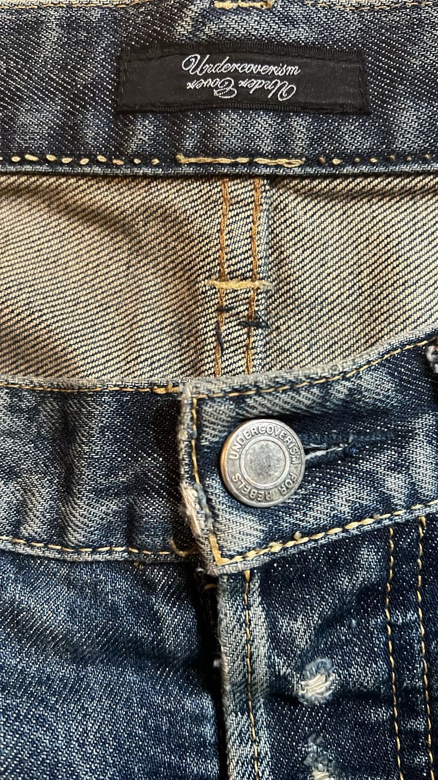 Jun Takahashi × Undercover SS10 Undercover Red Yarn 68 Denim Size US 31 - 5 Thumbnail