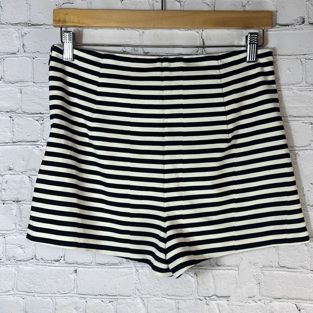 Free People Free People Shorts Skimmer Striped High Rise Pleated Multicolor M Women Size 32" / US 10 / IT 46 - 4 Thumbnail