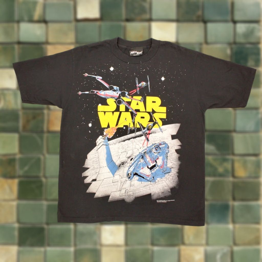 Vintage Marlin Tease 90s Star Wars Shirt Mens VTG 90s Tease Star Wars '93 Shirt L Black Graphic Tee Size US L / EU 52-54 / 3 - 1 Thumbnail