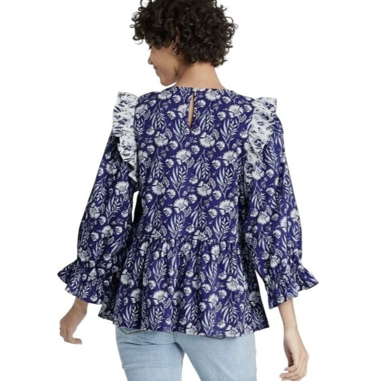Other Universal Thread Womens Floral Print Puff 3/4 Ruffle Top XL Size XL / US 12-14 / IT 48-50 - 9 Thumbnail