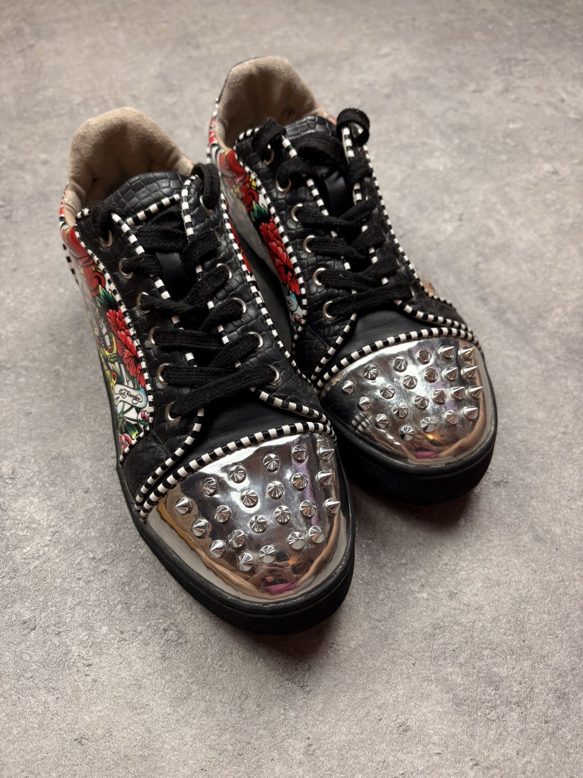 Ed Hardy Ed Hardy Studded Low-Top Sneakers shoes y2k avantgarde rare Size US 7.5 / IT 37.5 - 3 Thumbnail