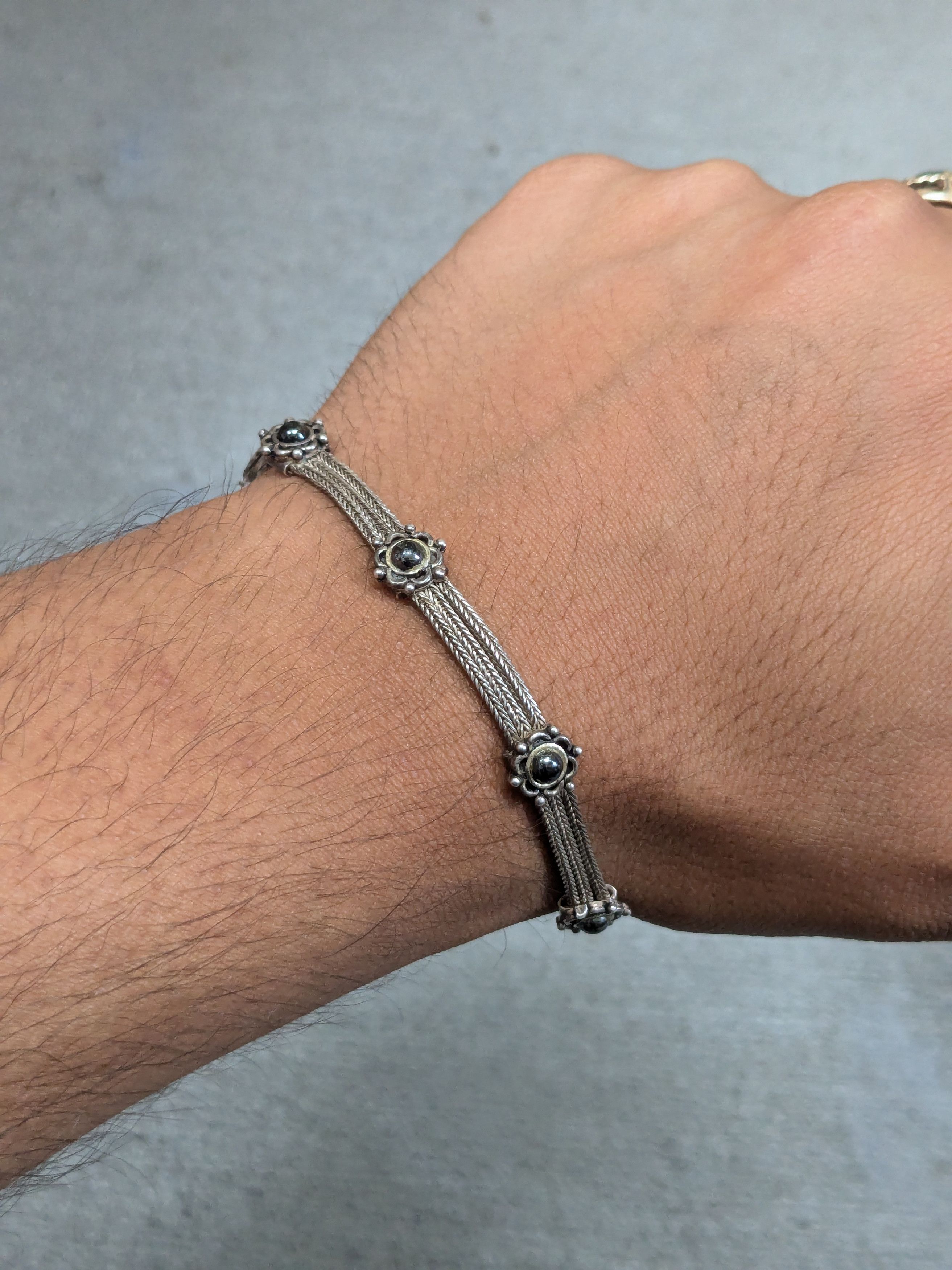 Jewelry Vintage Sterling Silver Bracelet Mesh Chain 7.25 Size ONE SIZE - 13 Thumbnail