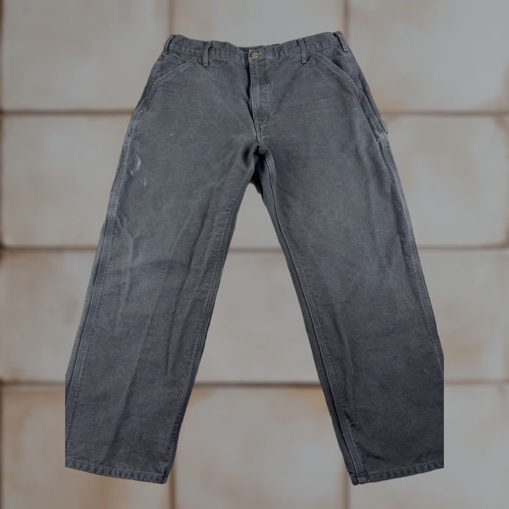 Carhartt Carhartt B111 Black 38x30 Mens Flannel Lined Carpenter Pants Workwear 5-Pocket Design Straight Leg Cotton Canvas Denim? (Note: can't invent material) Size US 38 / EU 54 - 1 Thumbnail