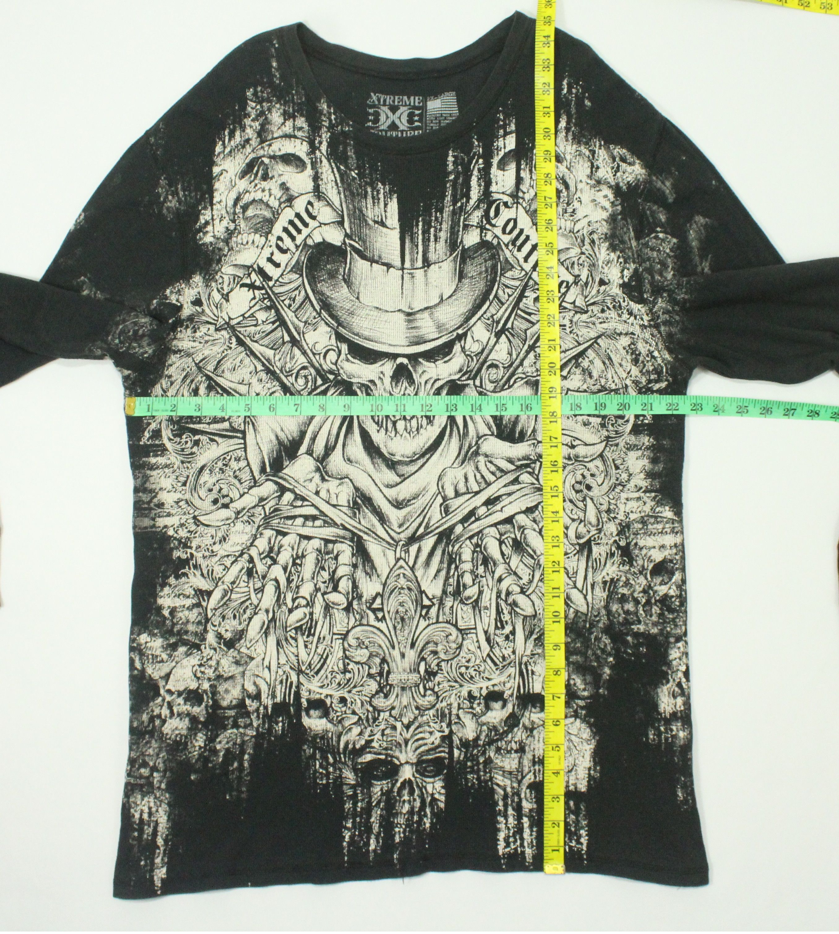 Vintage EXTREME COUTURE Shirt Skull Thermal Graphic Taatoo Size US XXL / EU 58 / 5 - 16 Thumbnail