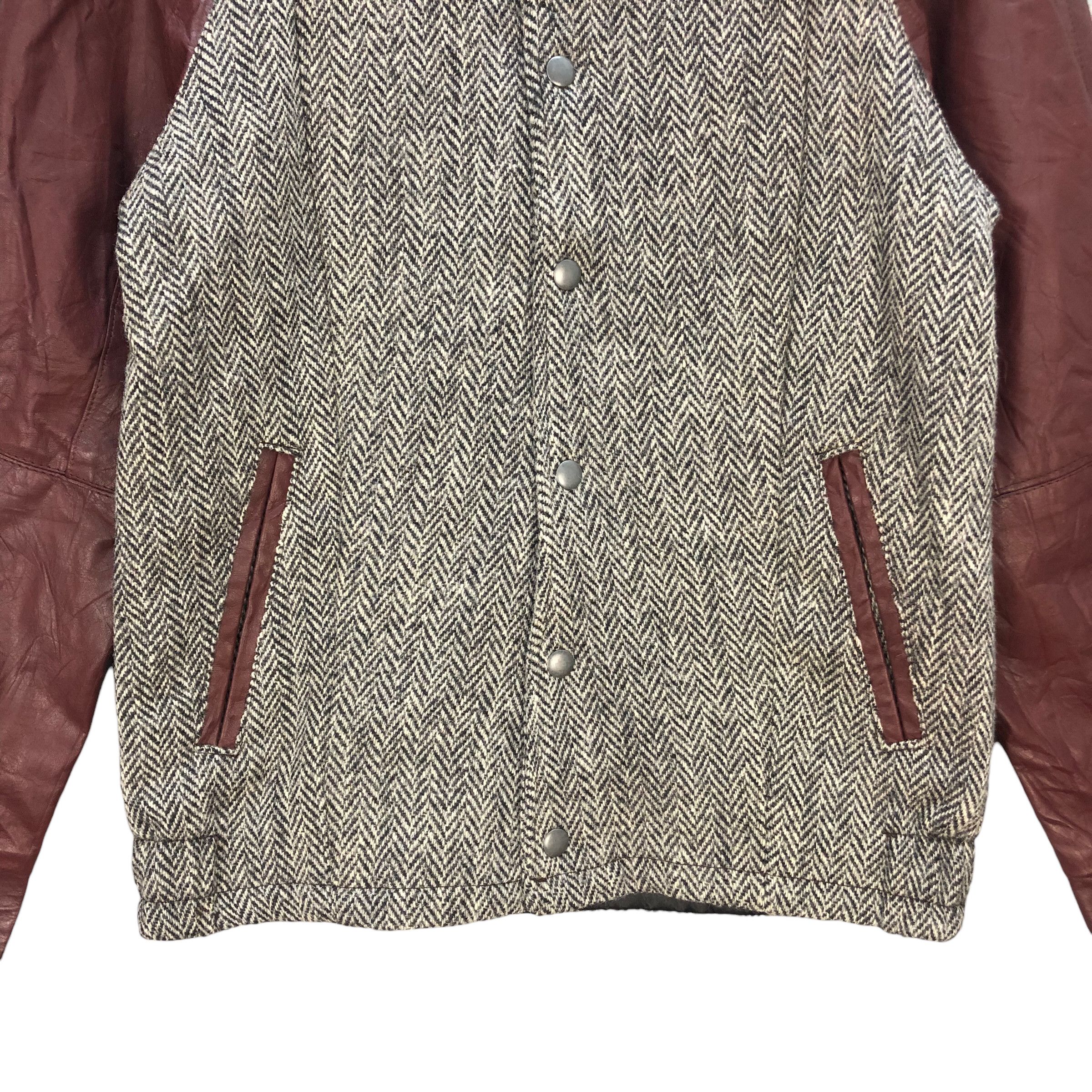 Harris Tweed HARRIS TWEED WOOL LEATHER HYBRID BOMBER JACKET #7360-134 Size US S / EU 44-46 / 1 - 3 Thumbnail