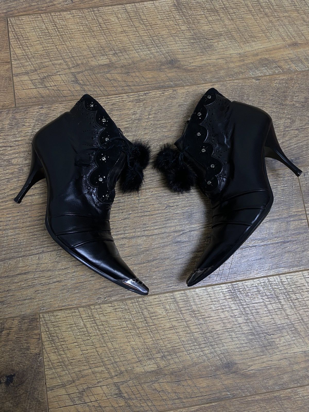 Japanese Brand Botto Italy Vintage Y2K Pointed Toe Ankle Boots Metal Size US 8 / IT 38 - 1 Thumbnail