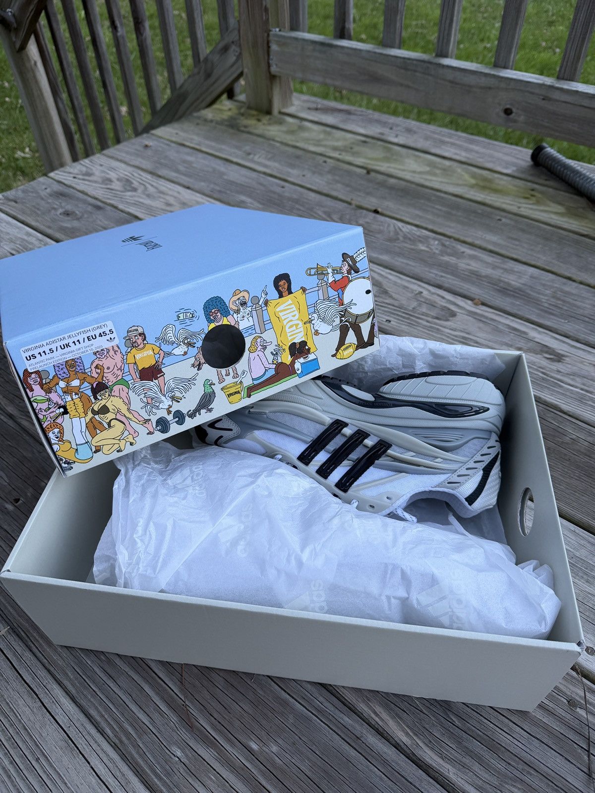 Adidas × Pharrell Size 11.5 Adistar jellyfish (grey)Exclusive Packaging Size US 11.5 / EU 44-45 - 10 Thumbnail
