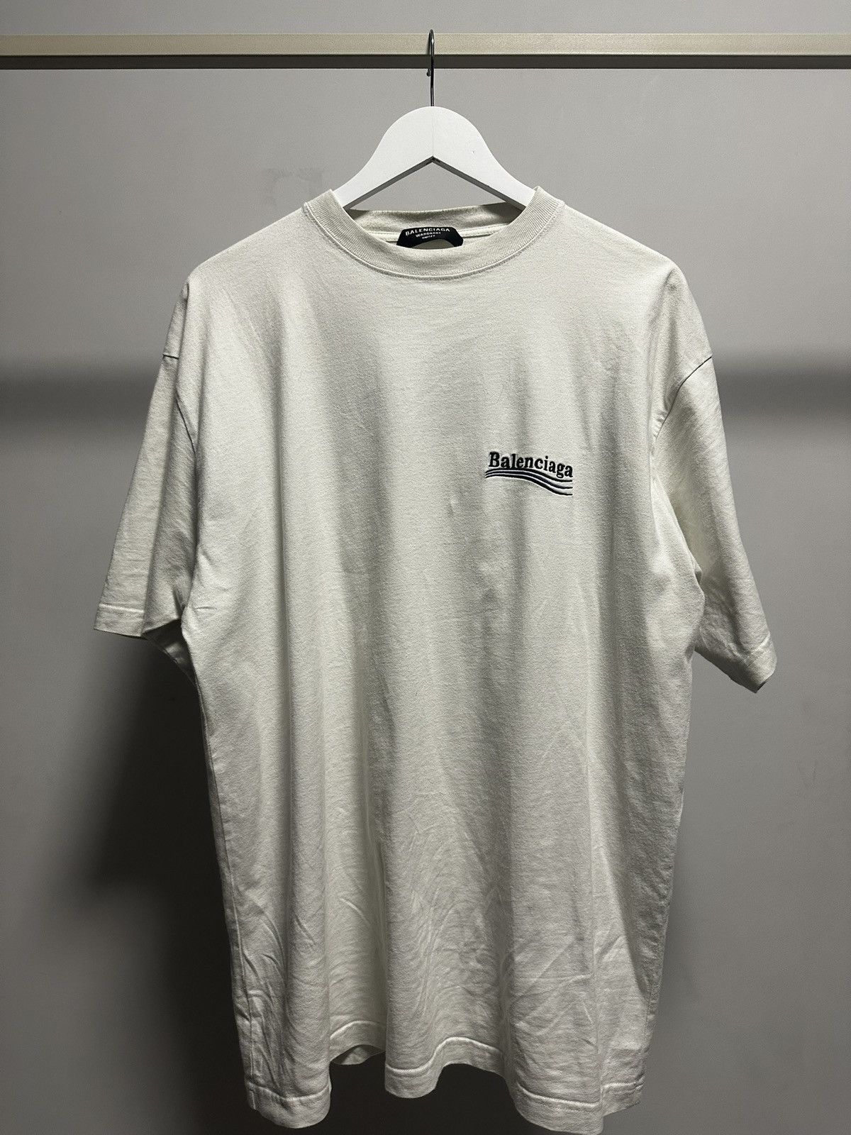 Balenciaga political campaign embroidered logo t shirt