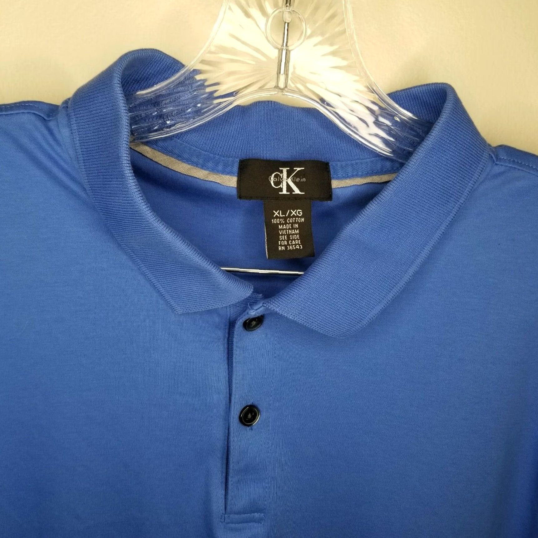 Calvin Klein Calvin Klein Super Soft Mens Blue Short Sleeve Polo Shirt XL Size US XL / EU 56 / 4 - 3 Thumbnail