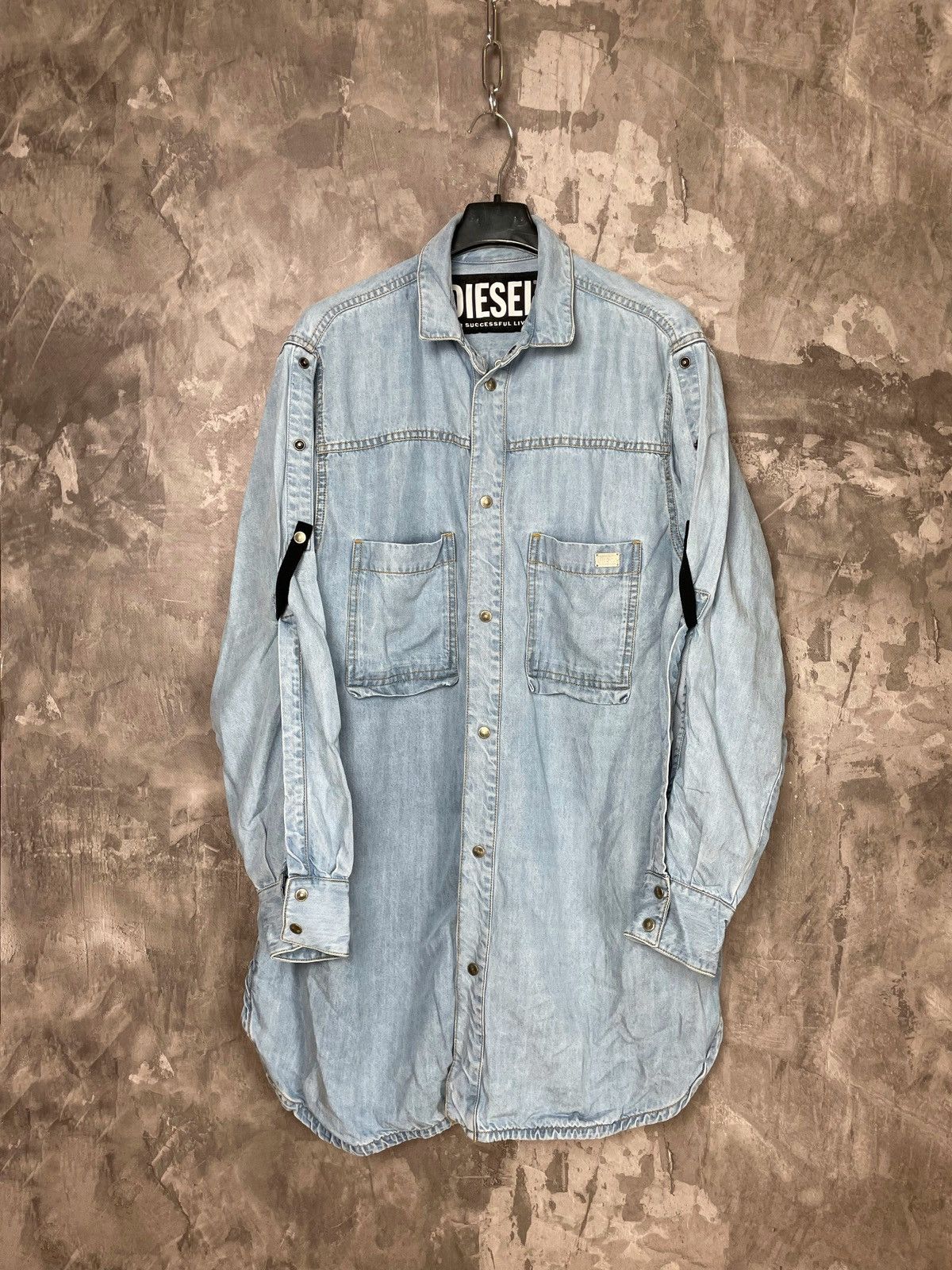 Diesel × Vintage Diesel Avant Garde Streetwear Denim Button dress/shirt y2k Size S / US 4 / IT 40 - 1 Thumbnail