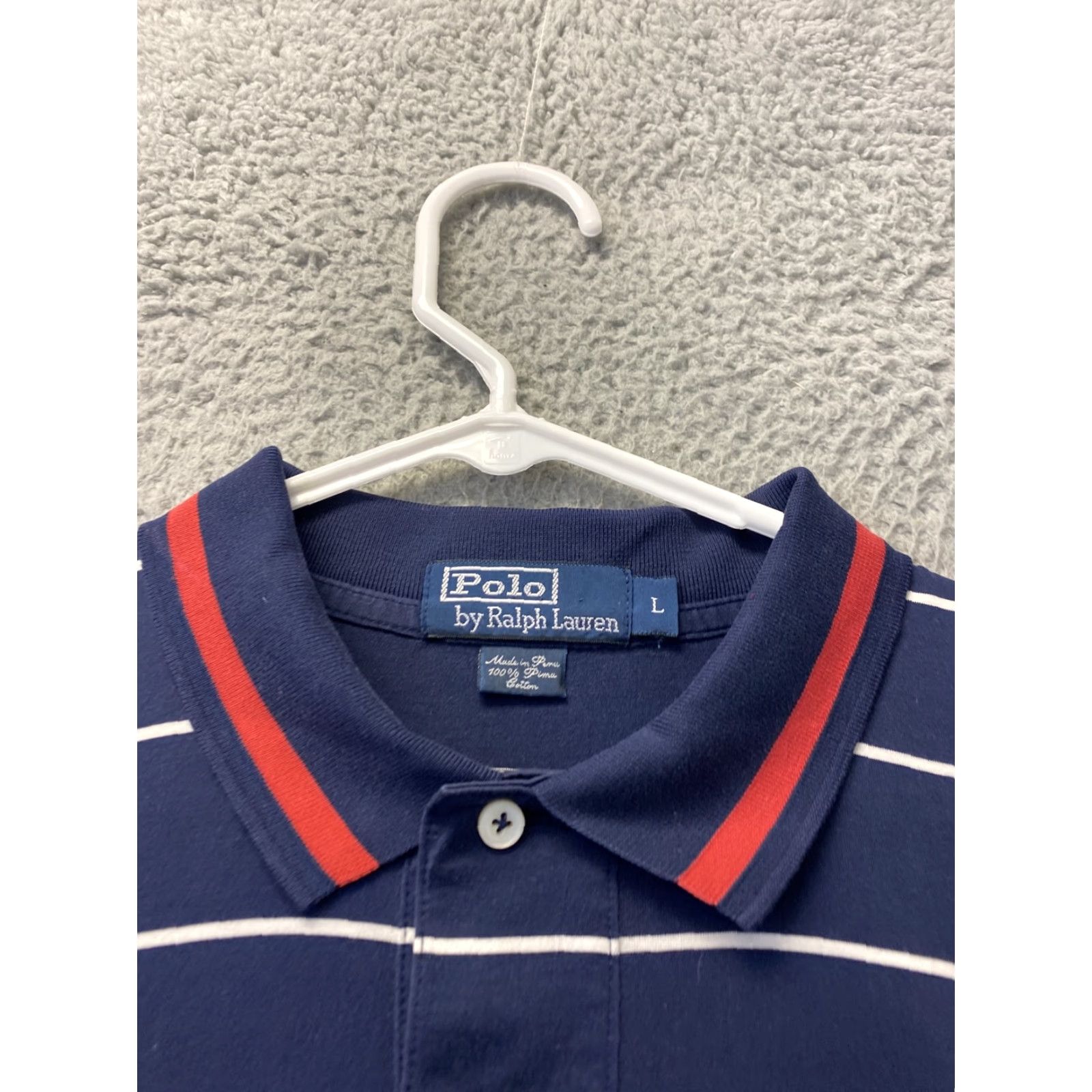 Polo Ralph Lauren VINTAGE Polo Ralph Lauren Polo Shirt Men L Blue White Striped Casual Golf Preppy Size US L / EU 52-54 / 3 - 4 Thumbnail