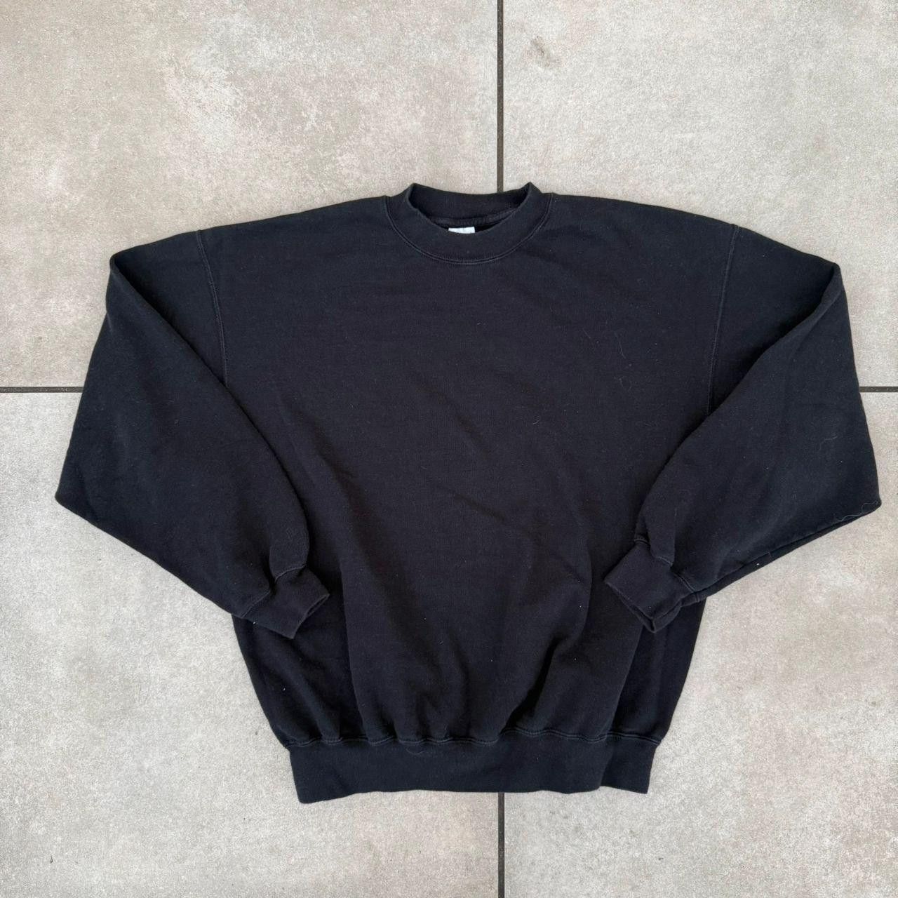 Fruit Of The Loom Fruit of the Loom FOTL Blank Sweatshirt Black 90s Boxy Size US XL / EU 56 / 4 - 1 Thumbnail