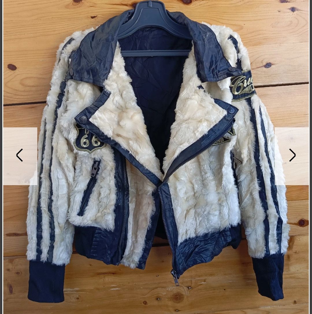 14th Addiction × Isamu Katayama Backlash × Yasuyuki Ishii D.i.a Japan Asymmetrical Goat Fur Rider Jacket Size M / US 6-8 / IT 42-44 - 9 Thumbnail