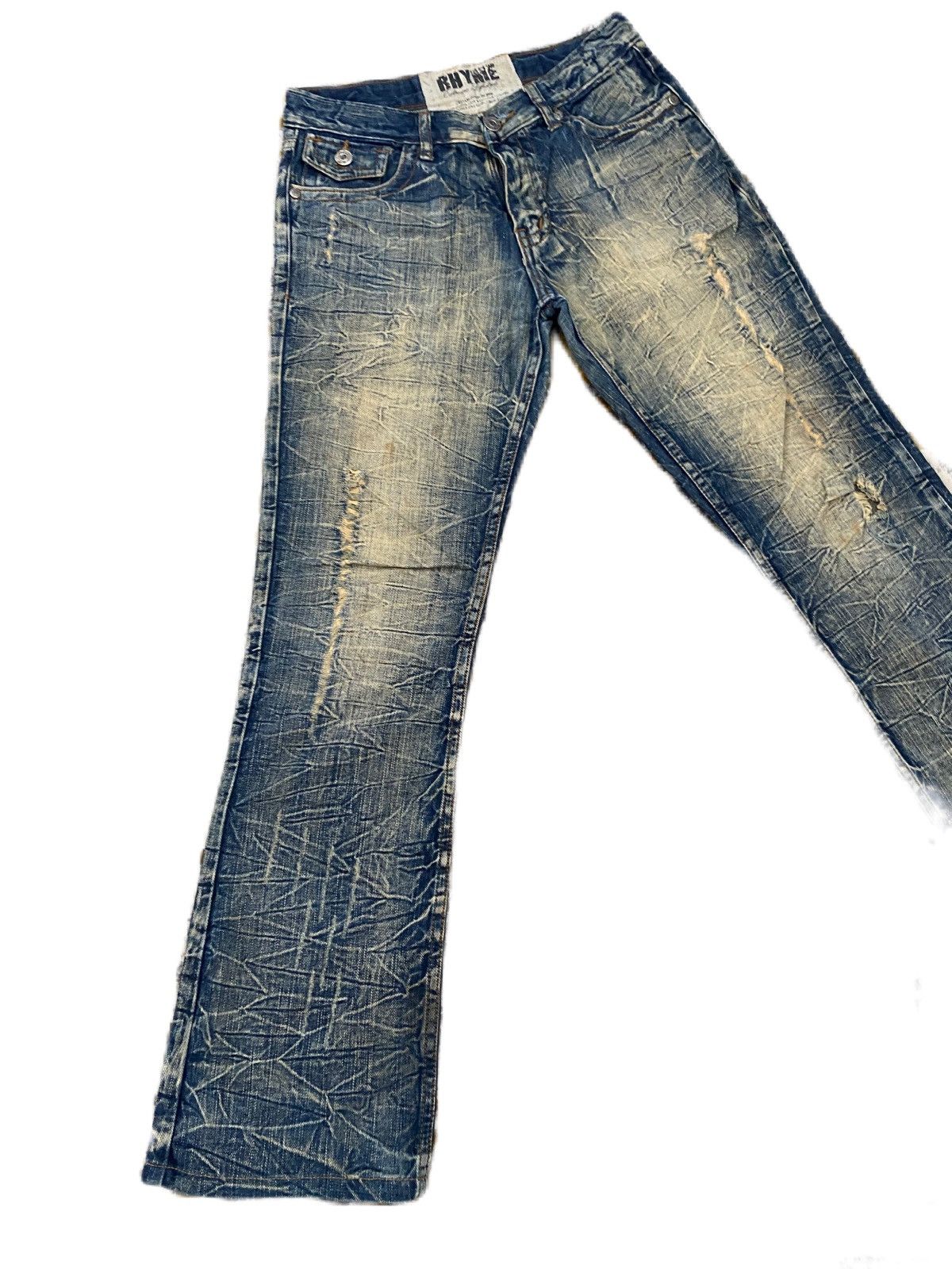 Japanese Brand FLARE DESIGN JEANS RIPPED STYLE JAPANESE BRAND RHYME Size US 28 / EU 44 - 5 Thumbnail