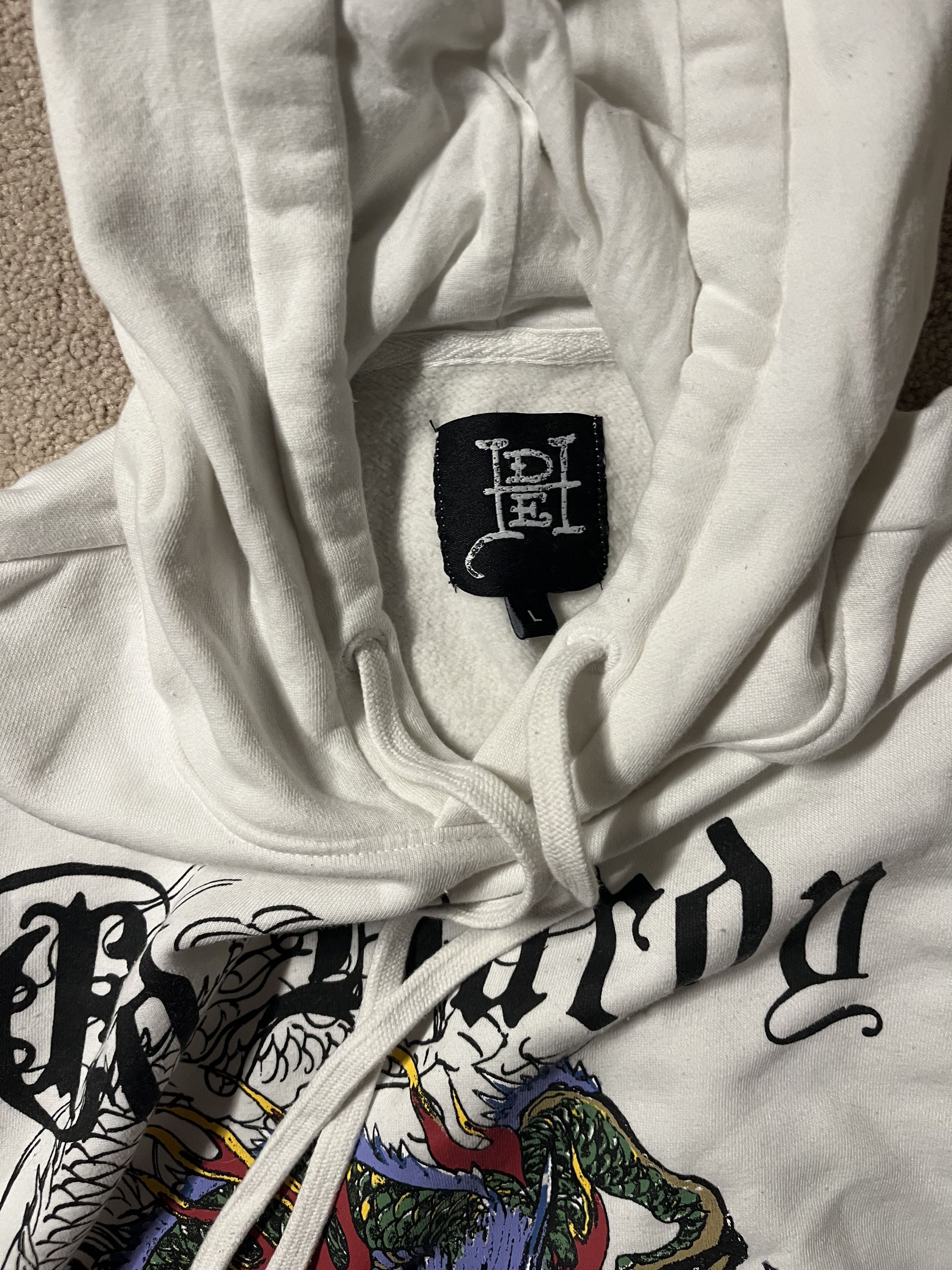 Ed Hardy JAPAN DRAGON IVORY PULLOVER HOODIE Size US M / EU 48-50 / 2 - 3 Thumbnail