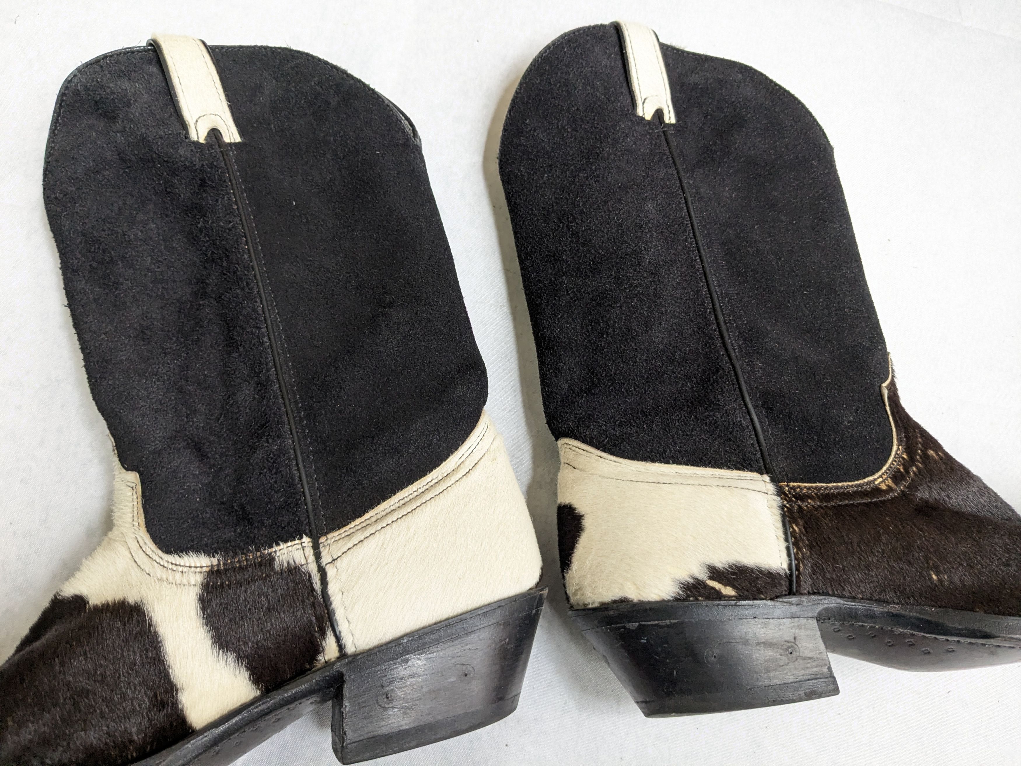 Vintage Vintage Cowboy Boots Calf Hair 9.5 D Black White Brown Size US 9.5 / EU 42-43 - 8 Thumbnail