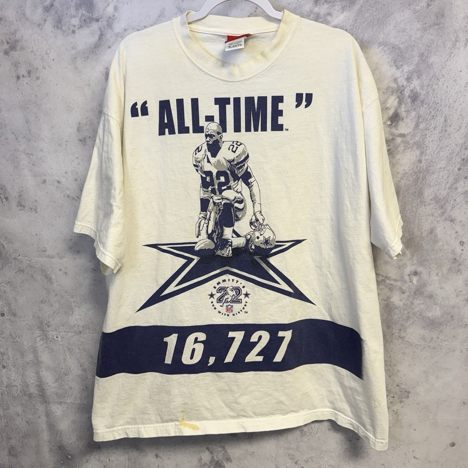 NFL × Reebok × Vintage Vintage Emmitt Smith Dallas Cowboys T Shirt Mens XL White Re Size US XL / EU 56 / 4 - 1 Thumbnail