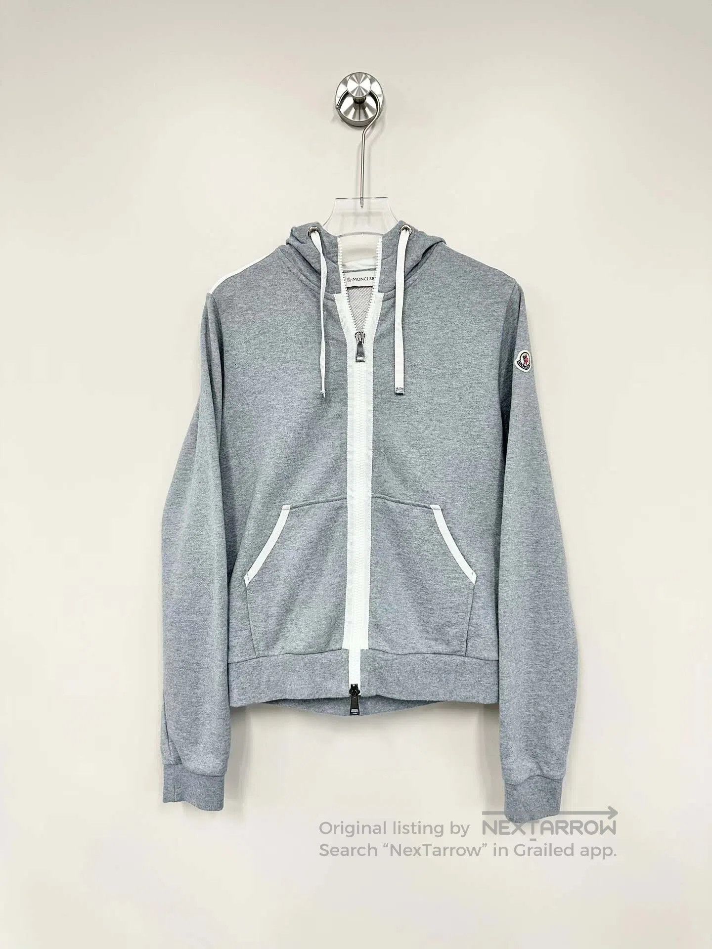 Moncler Moncler Grey Sleeve Logo Zip-Up Hooded Jacket| Size US XS / EU 42 / 0 - 1 Thumbnail
