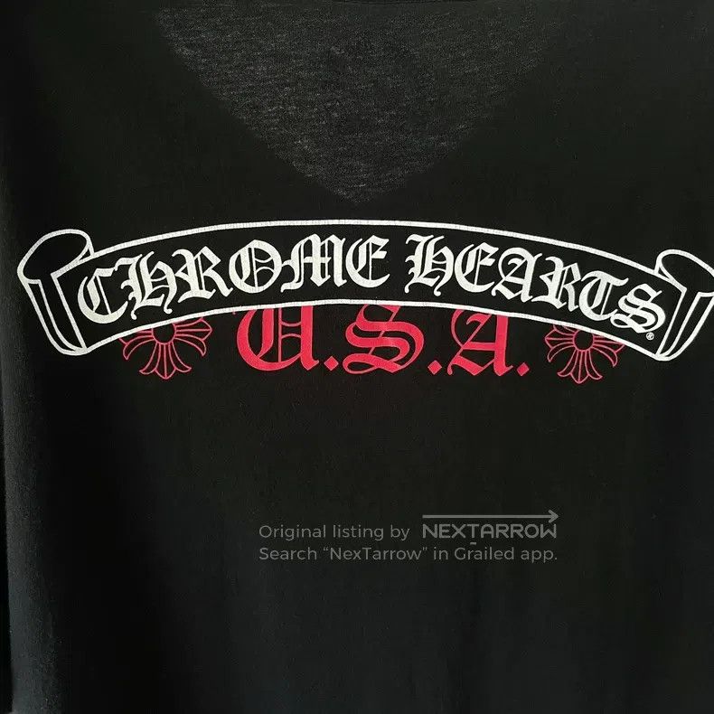 Chrome Hearts CHROME HEARTS Size L Black scroll USA limited V-neck short Size US L / EU 52-54 / 3 - 3 Thumbnail