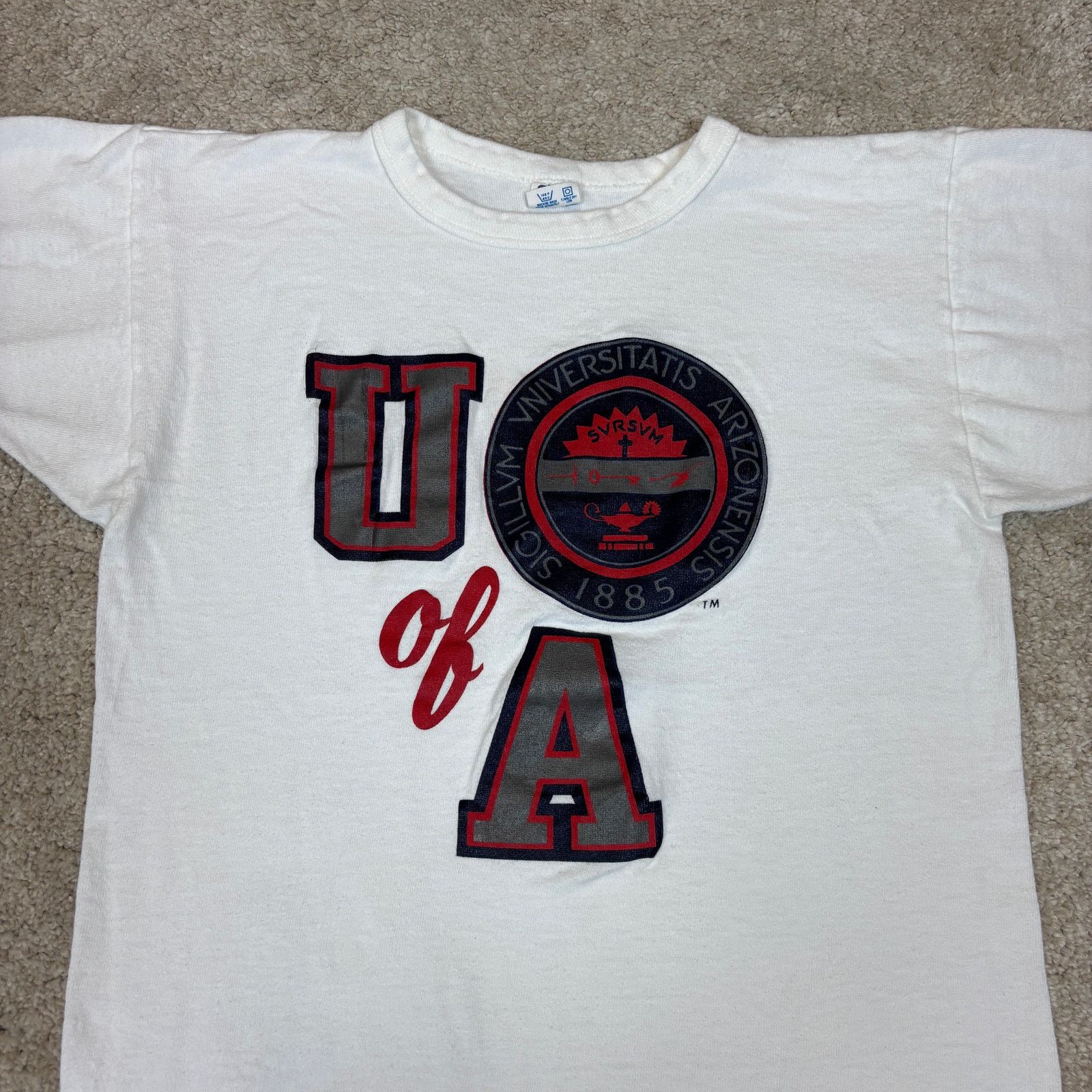 Champion × Vintage VTG 80s University of Arizona Crest Single Stitch Shirt Med Size US M / EU 48-50 / 2 - 2 Thumbnail