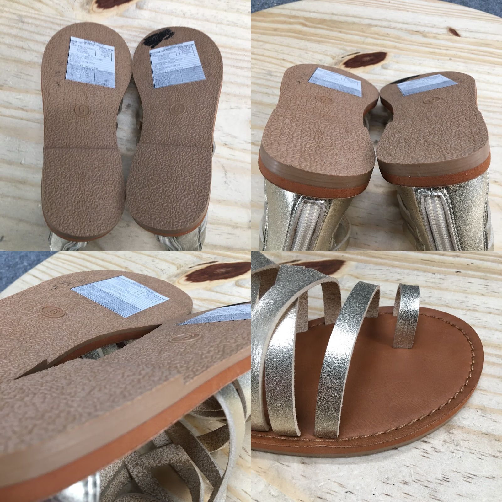 Vintage Universal Thread Sandals Womens 6 Gold Gladiator Strappy Back Zip Casual NEW Size US 6 / IT 36 - 8 Thumbnail