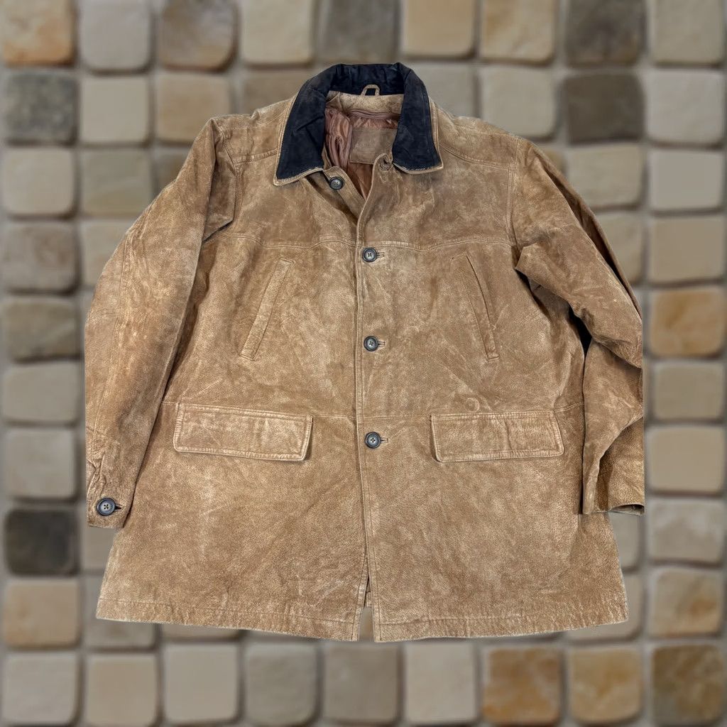 Etro VINTAGE Knightsbridge Jacket Mens Large Brown Faux Suede 90s Western Retro Casual Coat Size US L / EU 52-54 / 3 - 1 Thumbnail