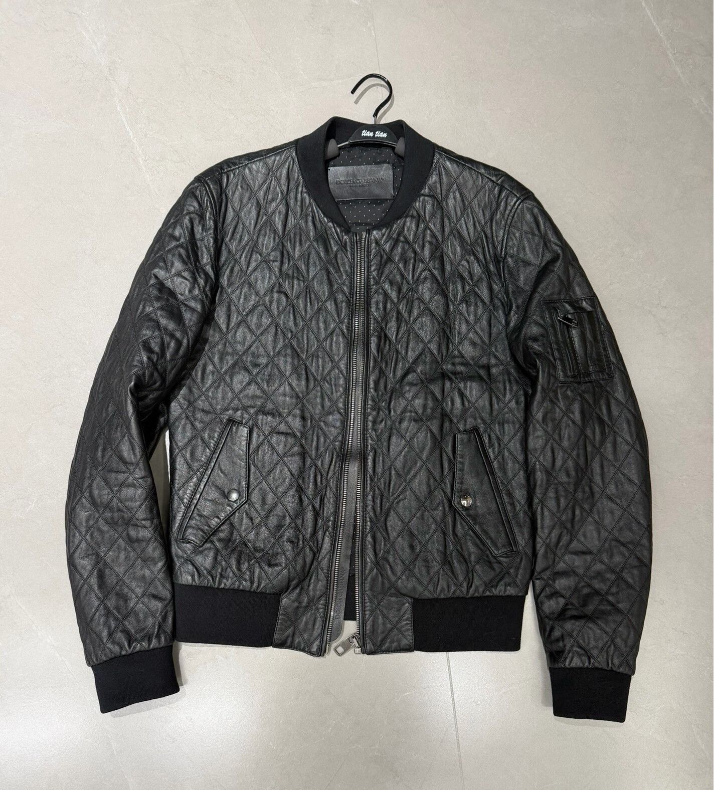 Dolce & Gabbana Dolce & Gabbana Lambskin Black Leather Jacket Size US M / EU 48-50 / 2 - 1 Thumbnail