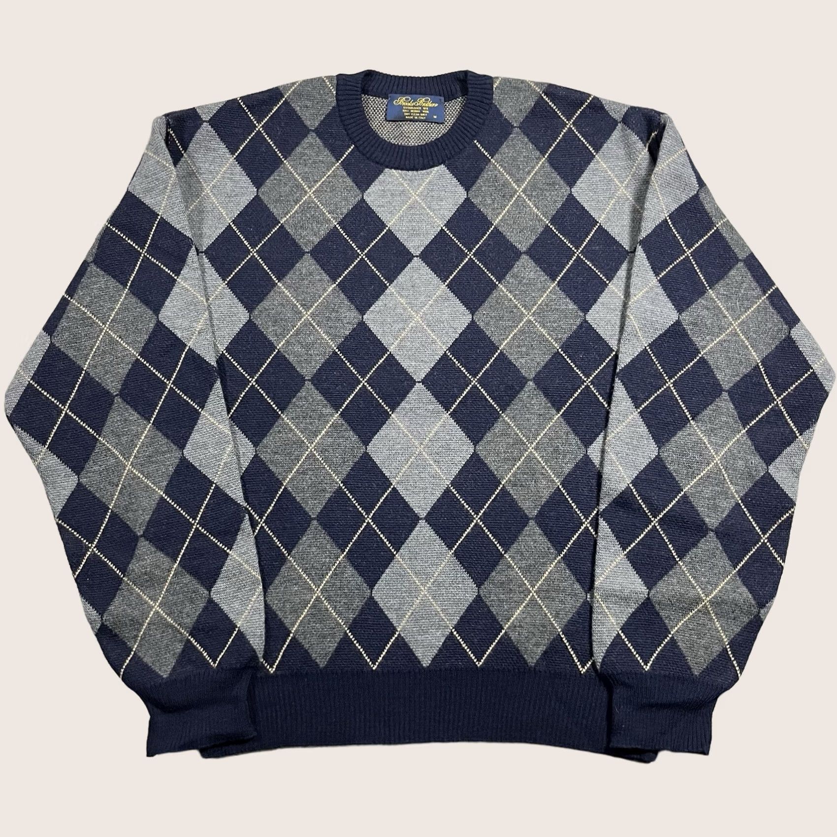 Brooks Brothers Brooks Brothers Sweater Mens M Blue Argyle Crewneck Italy Merino Wool Pullover 90s Classic Designer Preppy Winter Fall Spring Size US M / EU 48-50 / 2 - 1 Thumbnail