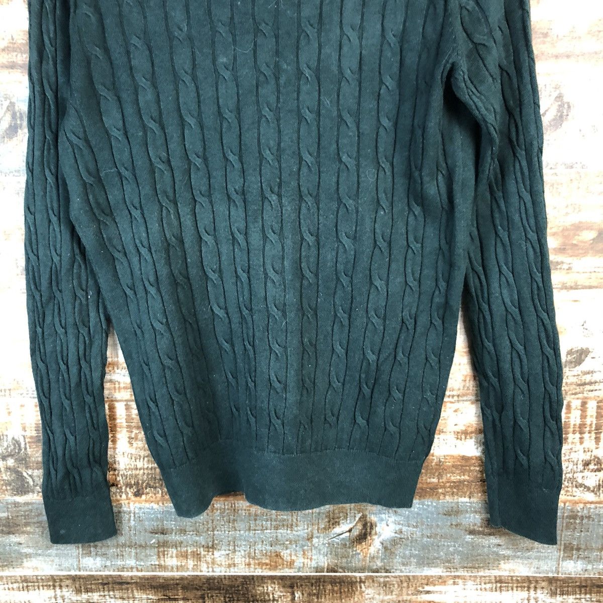 Homespun Knitwear × Japanese Brand Uniqlo japan Green cable Knitwear #A2181 Size M / US 6-8 / IT 42-44 - 6 Thumbnail