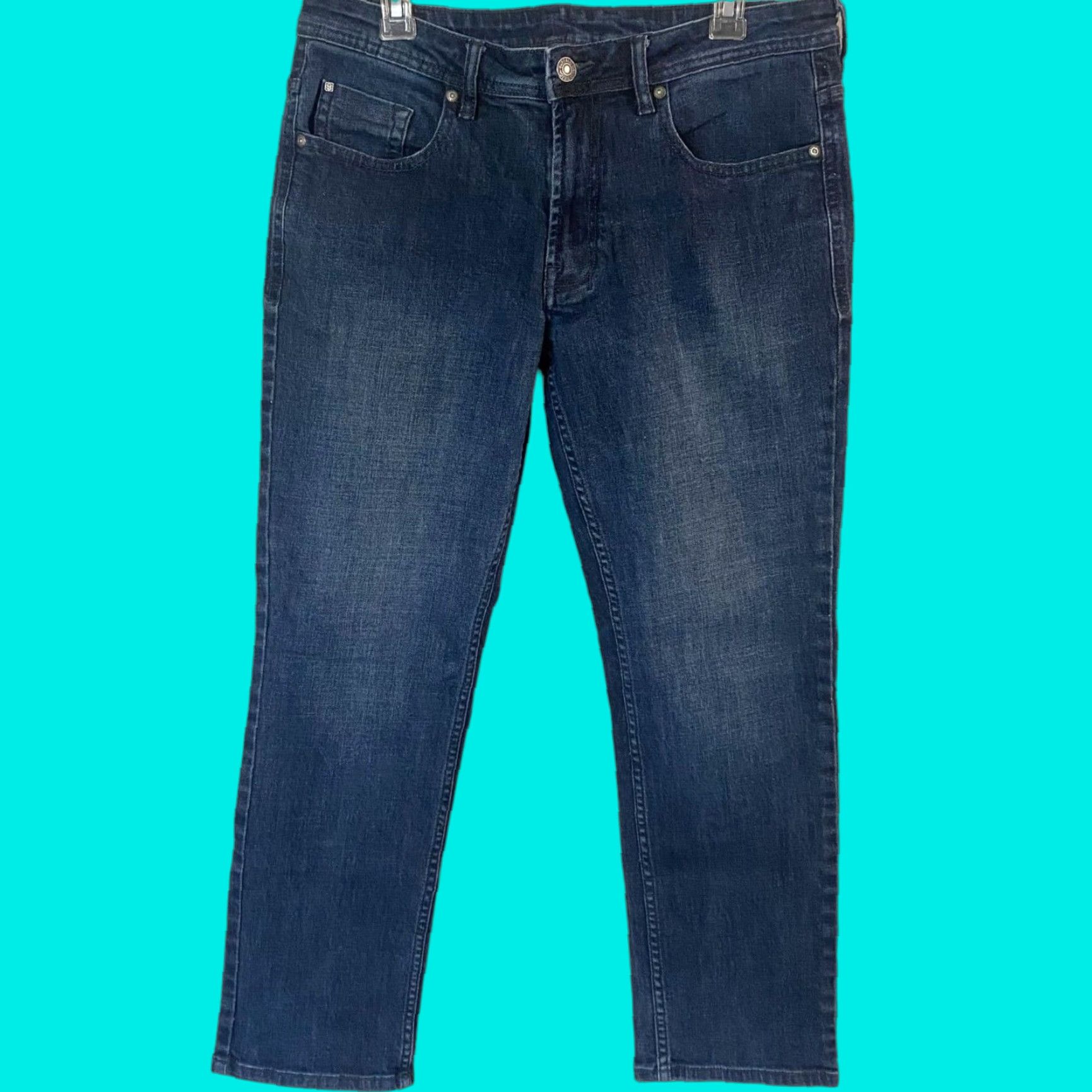 Buffalo David Bitton Buffalo David Bitton Jackson-X Jeans Mens 32X30 Dark Blue Denim Straight Stretch Jeans Mens 32X30 Blue Denim Straight Leg 5-Pocket Design Mens Size US 32 / EU 48 - 1 Thumbnail