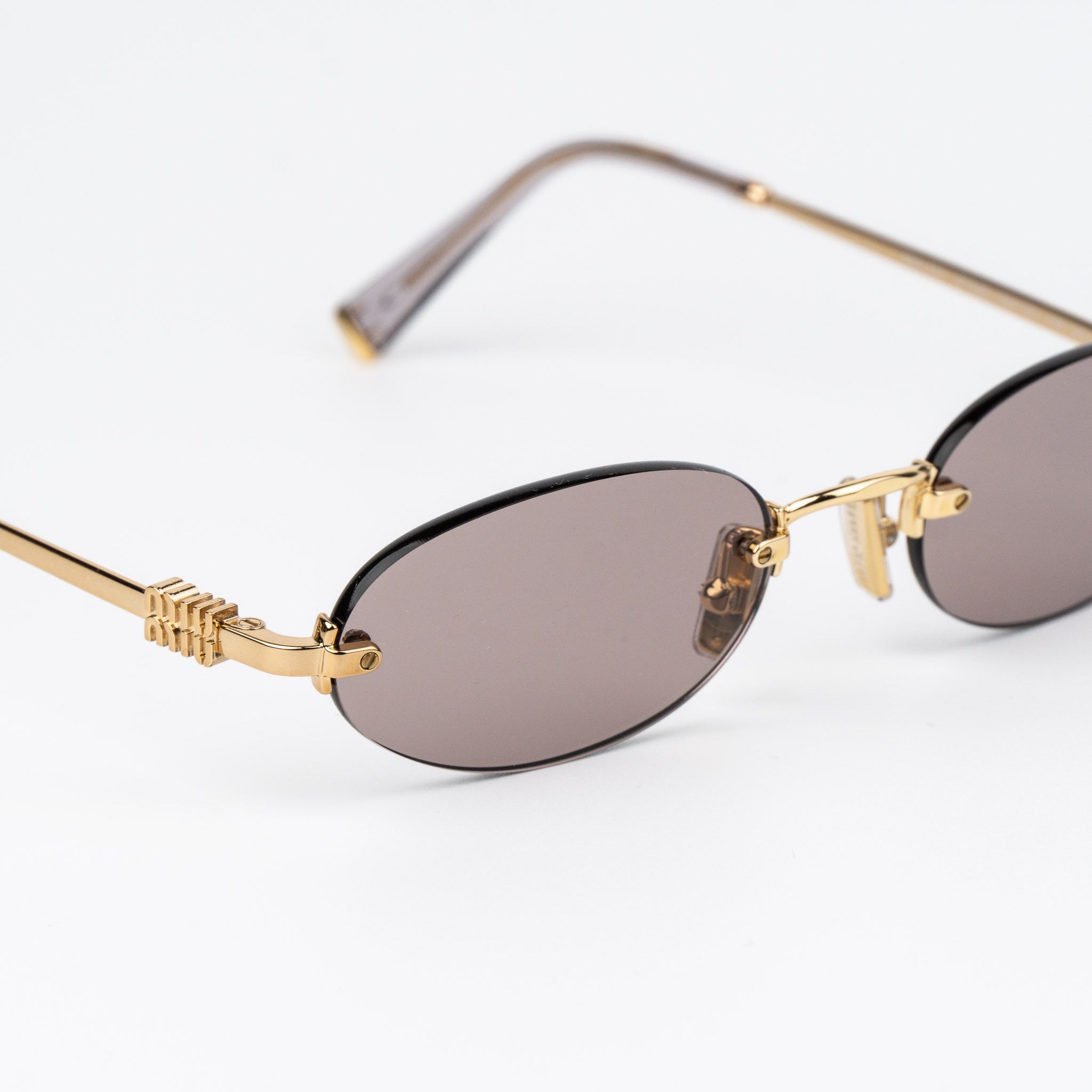 Miu Miu Miu Miu Women Sunglasses Oval MUA54S 5AK20I NEW AUTHENTIC Size ONE SIZE - 7 Thumbnail