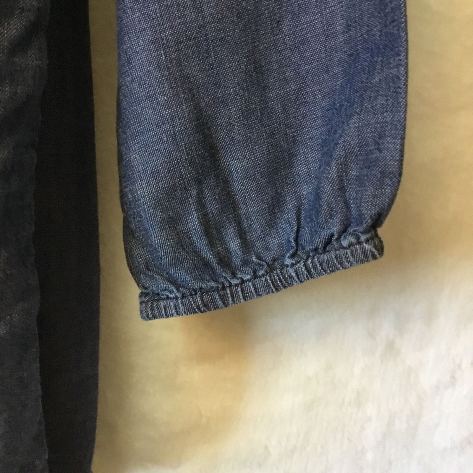 Chicos Chico's Blue Jean Square Neck Long-Sleeve Top Size XS / US 0-2 / IT 36-38 - 5 Thumbnail