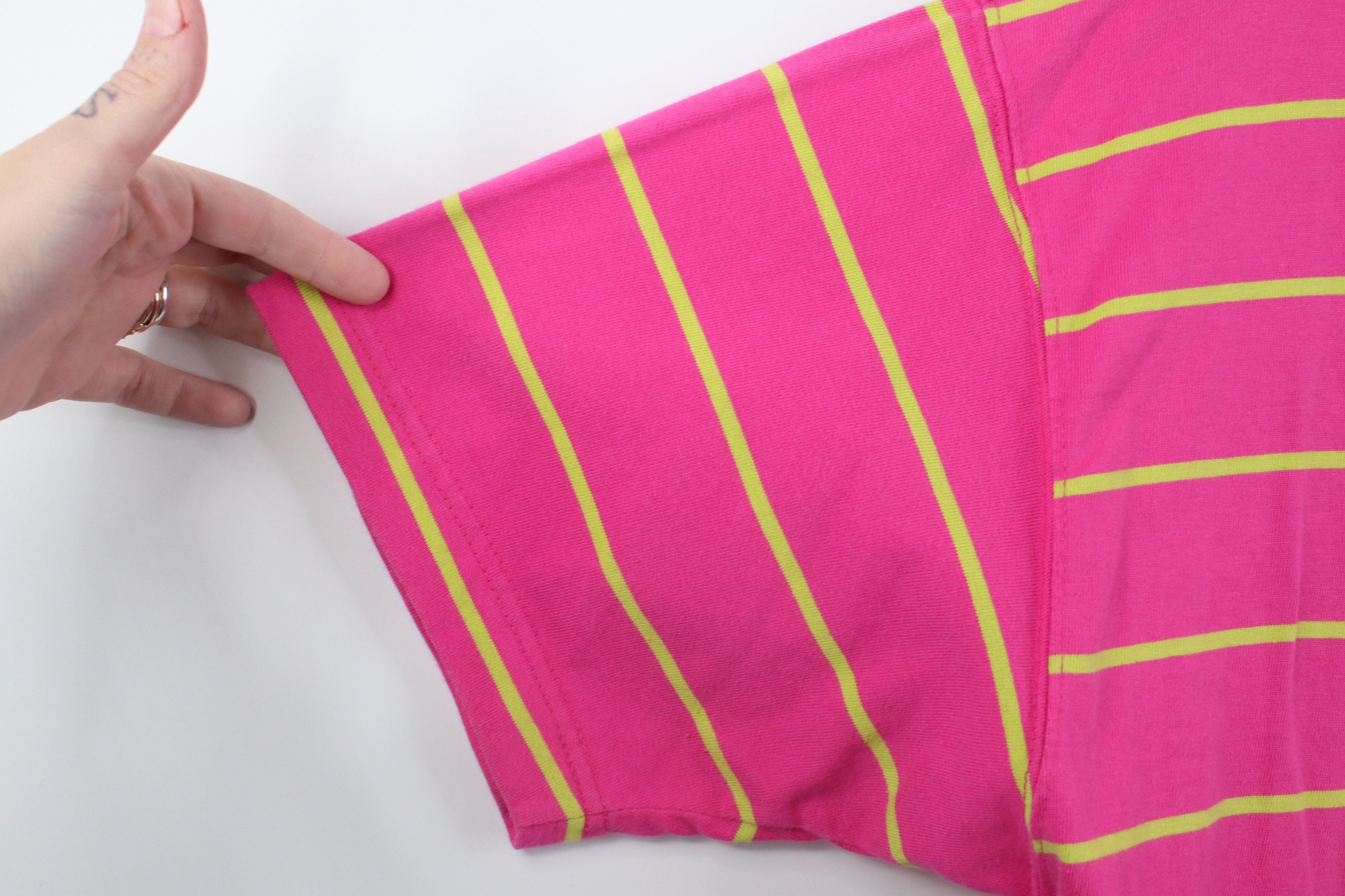 Dockers Vintage 90s Dockers Levi's Striped Pocket T-Shirt Pink USA Size L / US 10 / IT 46 - 9 Thumbnail