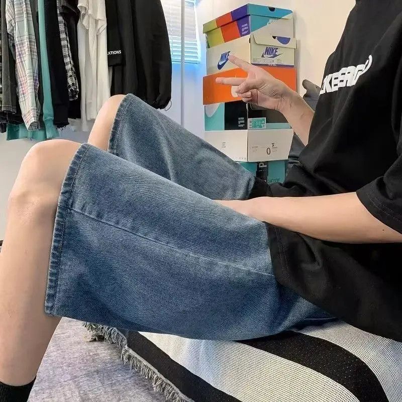 Japanese Brand High street straight tube loose denim shorts Size US 32 / EU 48 - 3 Thumbnail
