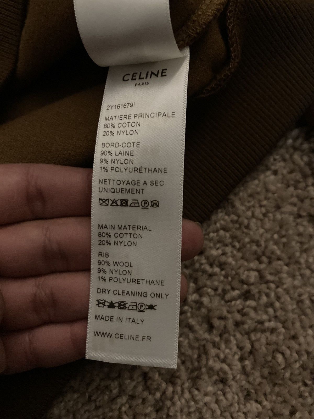 Celine × Hedi Slimane FW20 Celine Velour Polo Pullover Velvet 2020 AW20 Chocolate Size US S / EU 44-46 / 1 - 9 Thumbnail