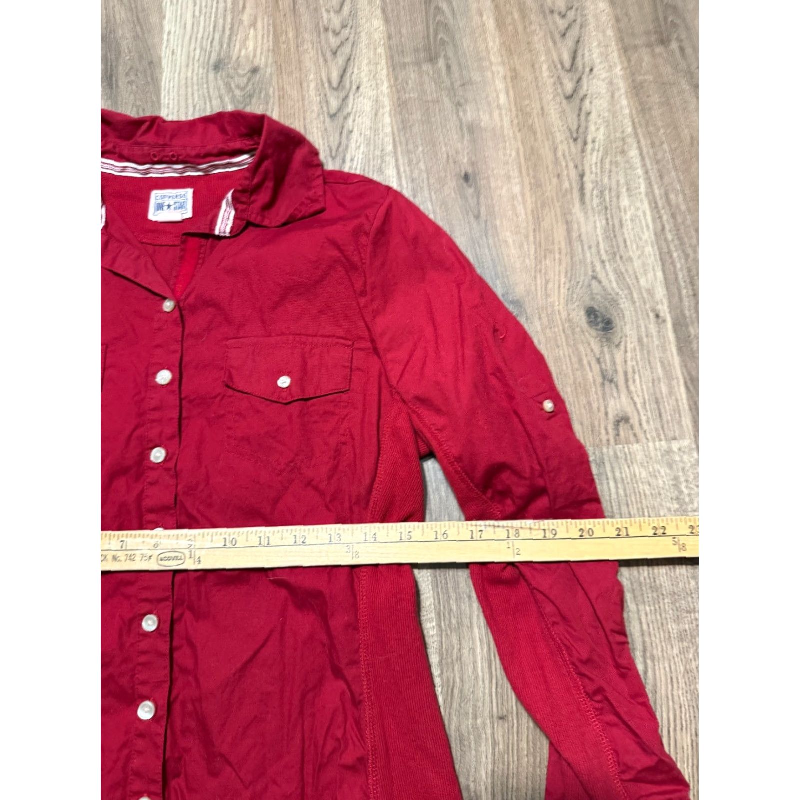 Converse Converse One Star Shirt Women S Red Long Sleeve Button Up Shirt College Casual Modern Stars Pocketed Size S / US 4 / IT 40 - 6 Thumbnail